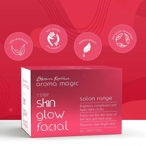 Skin Glow Facial Kit, 7 in 1 Natural Face Set for Women, Multi Use with Vitamin E & Rose Extract, Cleansing &