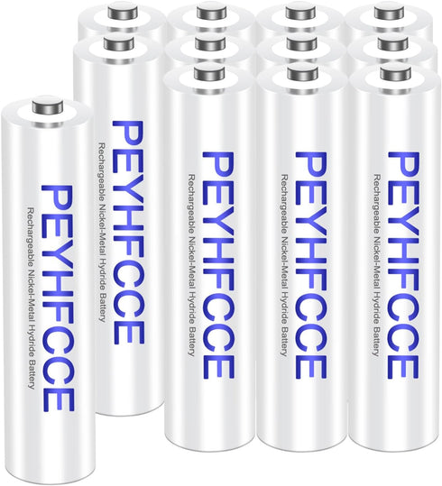 PEYHFCCE 600mAh Rechargeable AAA Batteries, 1.2V NiMH AAA Battery High Capacity for Outdoor