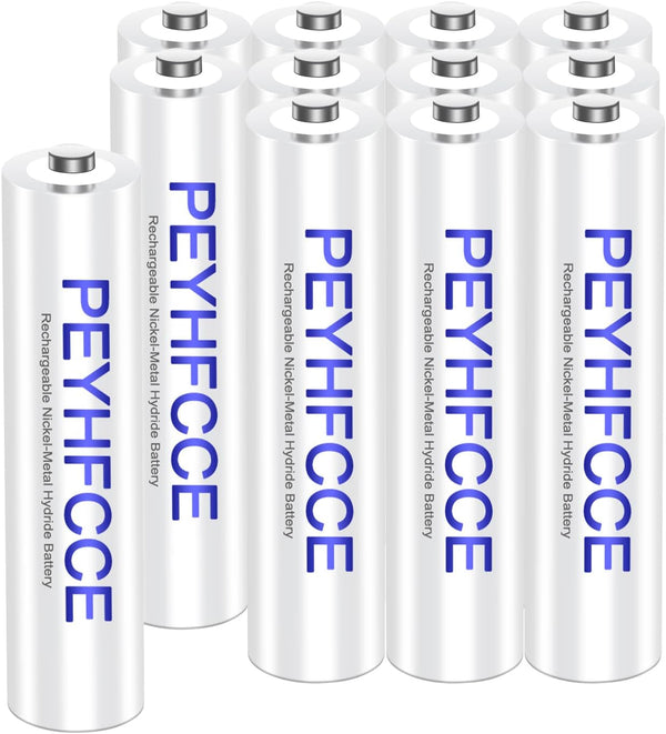 PEYHFCCE 600mAh Rechargeable AAA Batteries, 1.2V NiMH AAA Battery High Capacity for Outdoor