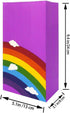 Future Life 24 pcs Rainbow Party Favor Paper Bags, 5.2 * 3.2 * 9.6 Inch, Food Safe Kraft Paper, Biodegradable, Vivid