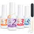 Lavender Violets Dip Powder Liquid Set, Activator, Base Top Coat, Nail File Necessary Tools for Dipping
