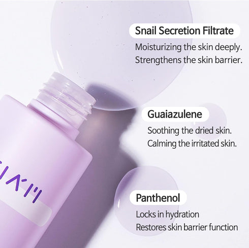 TIAM Snail & Azulene Water Essence, Snail Essence,Snail Essence, Hydrating Toner for Face with Snail Secretion Filtrate, Repair Damaged Skin, Snail Mucin, 6.1 fl oz