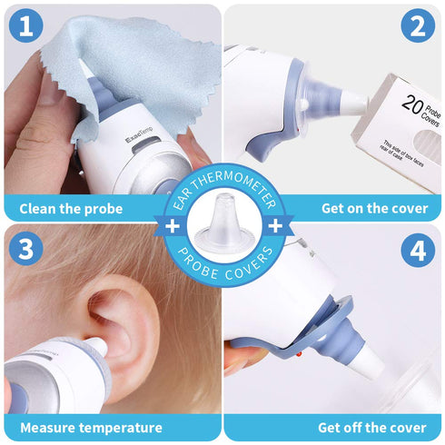 400 Counts Ear Thermometer Covers - BPA Free Disposable Lens Filters Refill Caps for Ear Thermometer (Ear Thermometer