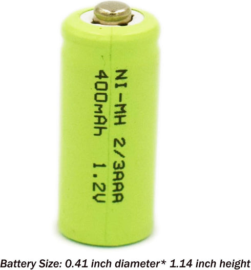 1.2V 2/3 AAA 400mAh NiMH Rechargeable Batteries with Button Top for DIY LED Solar Light, 12 Packs