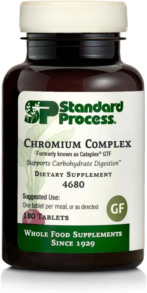 Standard Process Chromium Complex - Whole Food Digestion & Digestive Health with L-Cysteine, Chromium, 180 Tablets