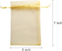 100pcs 5x7 inch Gold Gifts Wrap Bags, Organza Sheer Fabric Bulk, Drawstring Reusable Pouch for Baby Shower Favor, Craft