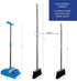 BristleComb Outdoor Broom & Dustpan Set - 49" Long Adjustable Broom, Self-Cleaning Comb & 2 Interchangeable Heads