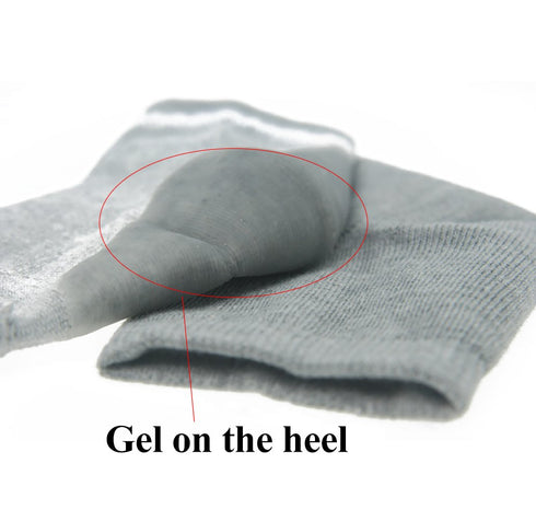 Makhry 2 Pairs Moisturizing Silicone Gel Heel Socks for Dry Cracked Skin, Open Toe Recovery