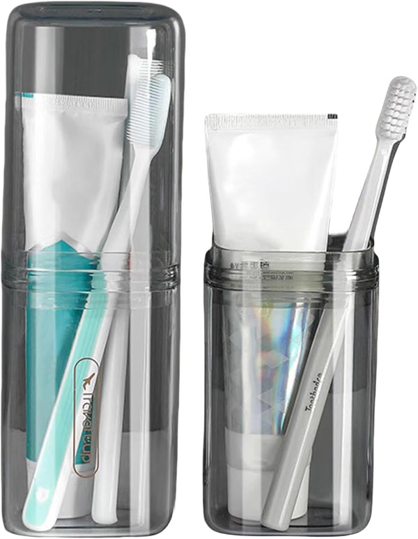 Toothbrush Cup Travel Case, Portable Multifunctional Toothbrush Holder with Cover, Suitable for Travel or Daily Use