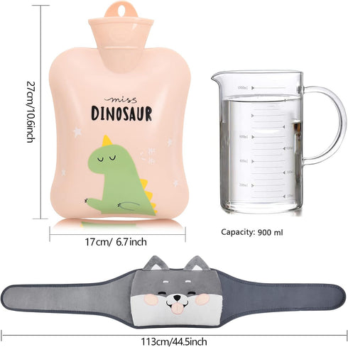 Opliy Hot Water Bag,Hot Water Bottle with Waist Cover Cartoon Warm Water Pouch for Neck and Shoulder, Back,Hand, Legs