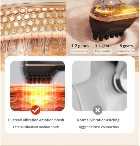 QBKFYBVBI 8mm 16 Electric Scalp Massager for Head & Neck - Scalp Massage Tool, Amplitude & Soft Silicon Nodes