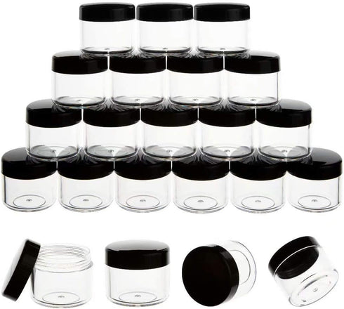 ZEJIA 20 Gram Plastic Cosmetic Jars with Lids, 20 Pieces Small Travel Size Containers for Beauty Products.