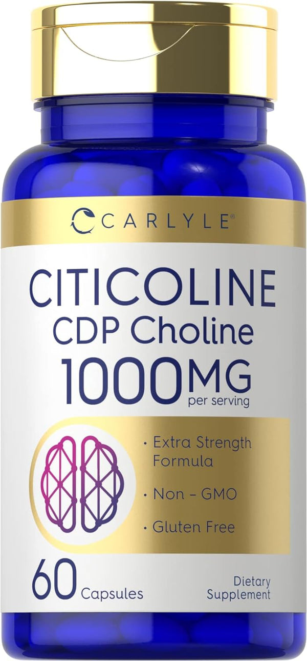 Carlyle Citicoline CDP Choline 1000mg, 60 Capsules, Non-GMO, Gluten Free