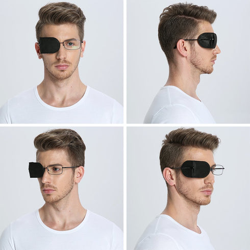 6pcs Eye Patches for Glasses - Large Size, Black