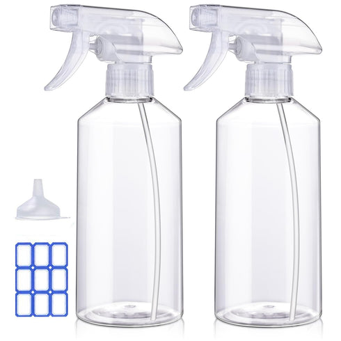 JohnBee Spray Bottles, 16.9oz/2Pack, Premium Adjustable No Leak Spray Bottles for Cleaning, Hair, Plants
