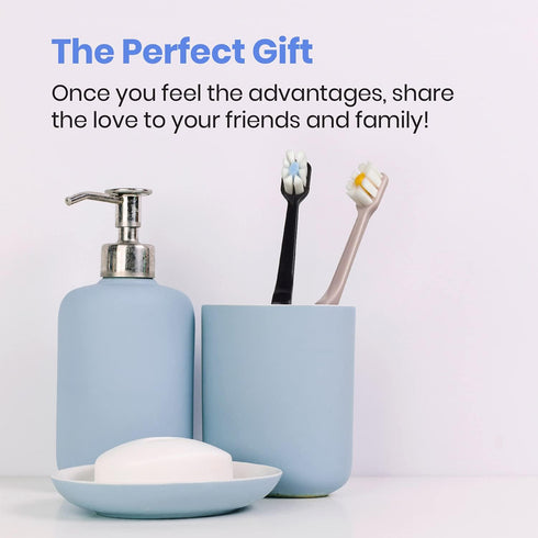 Lindo Polishing Toothbrush for Sensitive Gums and Teeth, 12000+ Ultra Fine Bristles, Pack of 4