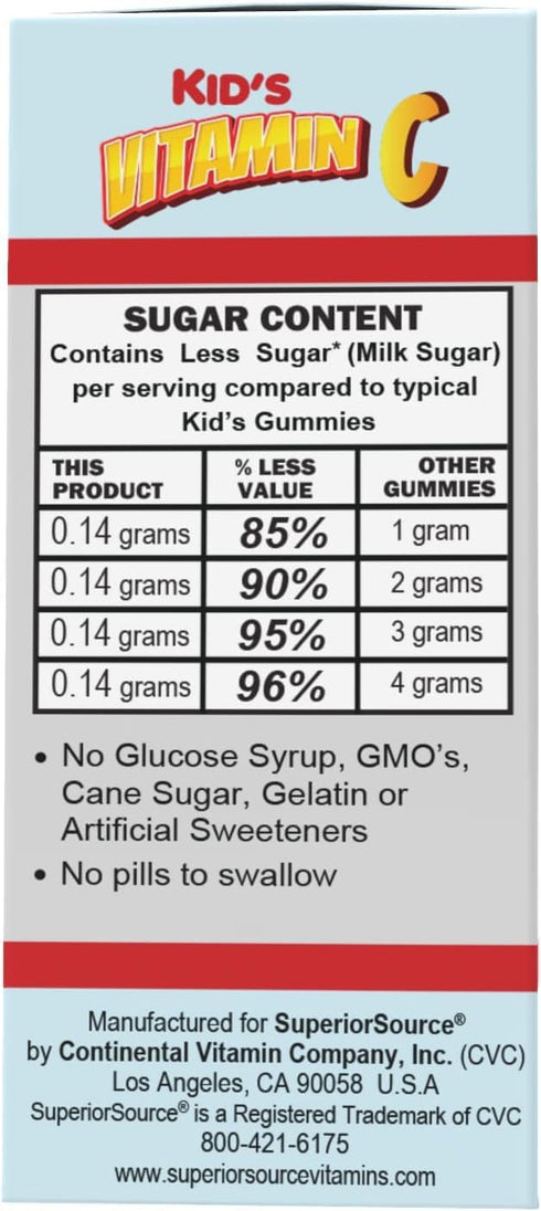 Superior Source Kid’s Vitamin C (125 mg), Quick Dissolve MicroLingual Tablets, 90 Ct