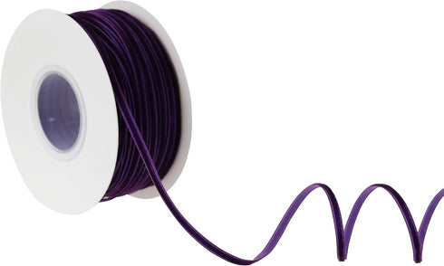 Purple Velvet Ribbon 1/8" Thin Purple Halloween Ribbon Vintage Velvet Ribbon Narrow Purple Ribbon 1/8" for Wedding Invitations, Crafts, Gift Wrapping, and Party Favour Boxes, 50 Yards by MAYREEL