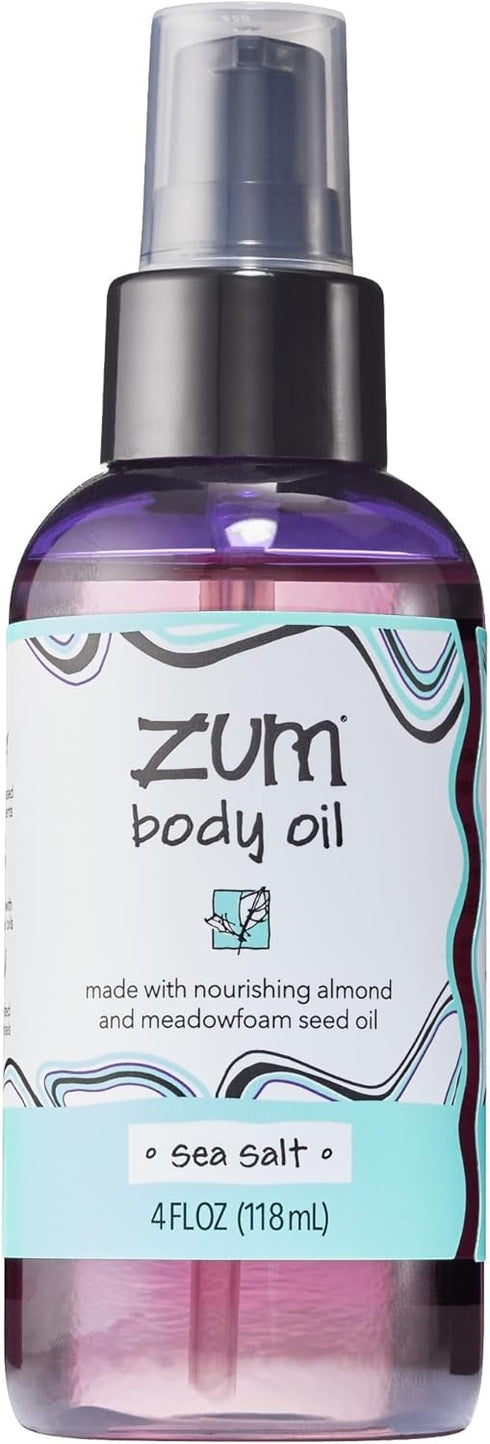 Indigo Wild Zum Sea Salt Body Oil - 4 fl oz Nourishing Massage Oil for Hydration & Therapy with Sweet Almond Oil