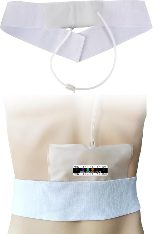 TAZKZZY 34 Inch 20 Urine Storage Belt with Catheter, Concealed Collector Kit with Temperature Strips, Portable Urine