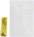 Mini Skater 8" x 12" Clear Treat Bags with 50Pcs Gold Color Twist Ties for Wedding Gift Candy Cookie Bakery, 50Pcs