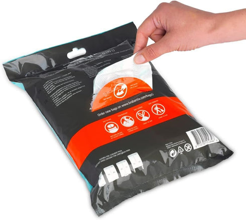 Brabantia PerfectFit Trash Bags, Size O/8 Gal, Thick Plastic Trash Can Liners with Drawstring Handles, 40 Bags