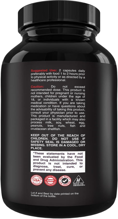 Extra Strength Testosterone Booster for Men - Natural Testosterone Supplement for Men with Horny Goat Weed Maca Root Tongkat Ali and Saw Palmetto Extract for Muscle Enlargement Stamina and Strength