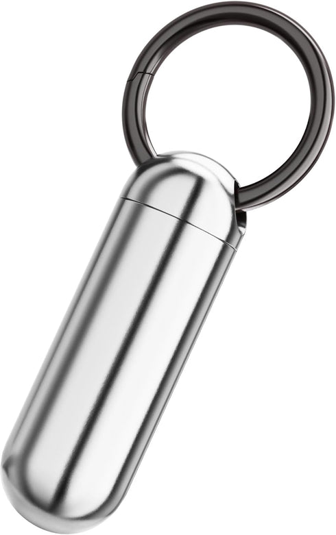 Small Portable Pill Case Keychain, Waterproof Titanium Pocket Organizer for Travel