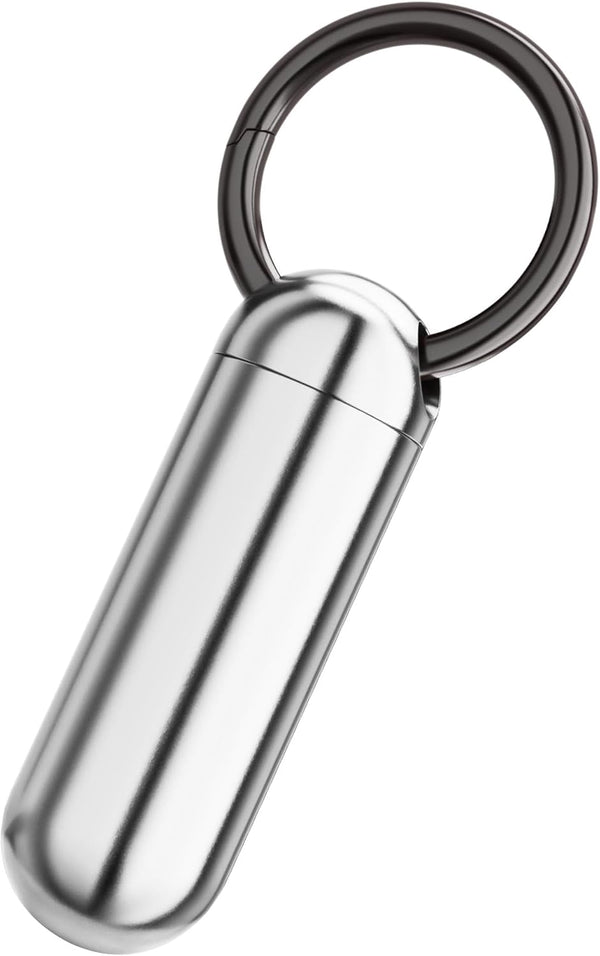 Small Portable Pill Case Keychain, Waterproof Titanium Pocket Organizer for Travel