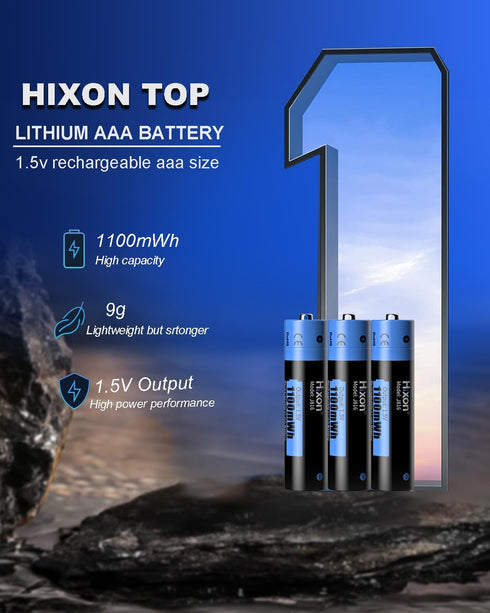 Hixon 1.5V 4Pack Converter,1100mWh 1.5V 1600 Rechargeable Lithium Batteries AAA with AAA to AA Constant Output Li-ion