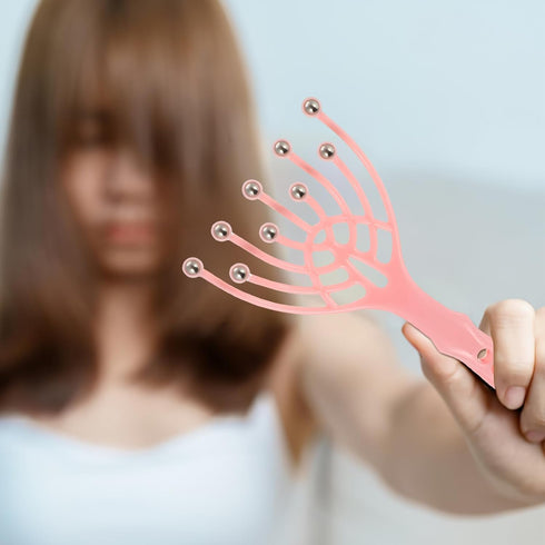 HOOWIFFY 9-Claw 2pcs Set Scalp Massager Manual Head and Neck Massage Tool Plastic Hair Comb Handheld Relaxation