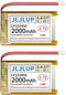 JLJLUP 2Pcs 3.7V Lipo Battery 2000mAh Rechargeable Lithium Polymer Batteries Pack with PH