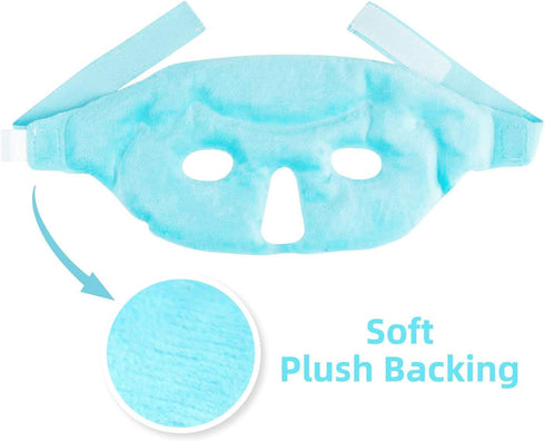 Ice Face/Eye Mask for Women and Men, Heated Warm Cooling Reusable Gel Beads Mask for Facial Pain Relief