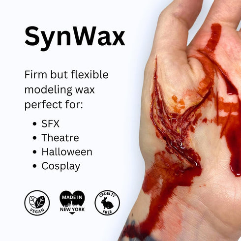 Mehron Makeup SynWax, Firm Modeling Wax for Special FX, Scar Wax SFX Makeup for Fake Scars, 1.5 oz (42 g)