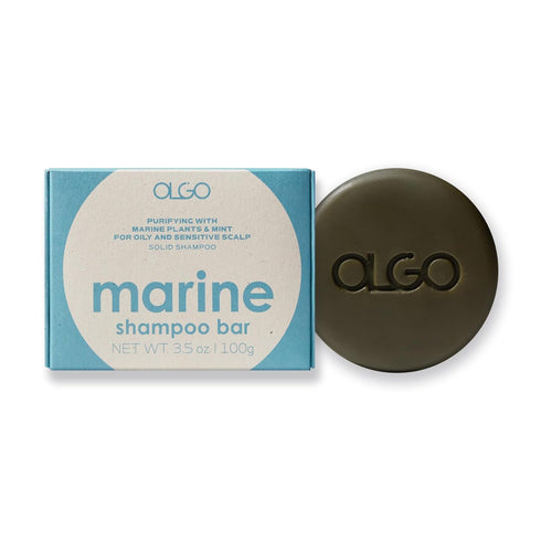 Marine Shampoo Bar 3.5 oz - Vegan Solid Shampoo Bar for Normal to Oily Scalp with Biotin and Menthol