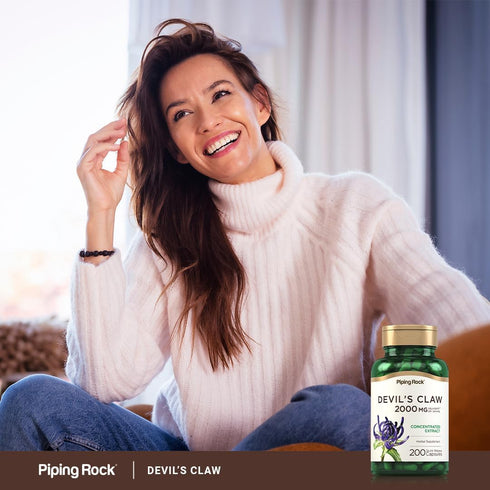 Piping Rock Devils Claw 2000mg - 200 Capsules Herbal Supplement Concentrated Extract for Joint Support