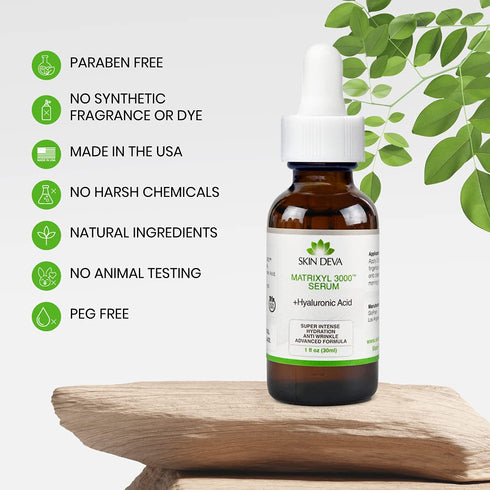 SKIN DEVA 1 fl oz Matrixyl 3000 Serum with Hyaluronic Acid | Lightweight Anti-Aging Moisturizer for Face Hydration