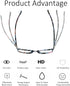 VisionGlobal Blue Light Blocking Glasses for Women, Anti Eyestrain, Stylish Square Frame (+2.00 Magnification)