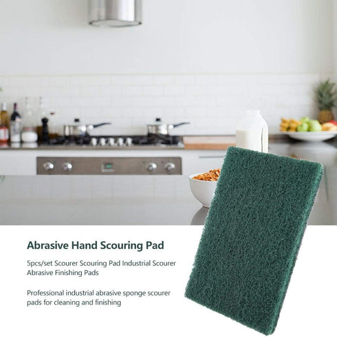Jwthee 5Pcs/Set Scourer Scouring Pad, Heavy Duty Scour Pads Sponge Dish Scrubber Non-Scratch Reusable Household Scrub