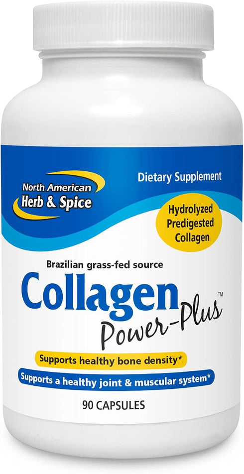 NORTH AMERICAN HERB & SPICE Collagen Power-Plus | 90 Capsules | Joint & Muscle Support, Healthy Hair, Skin & Nails