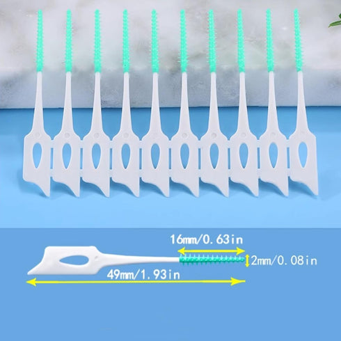 300 Pieces Dual-Use Interdental Brushes, Soft Silicone Disposable Dental Picks for Effective Teeth Cleaning