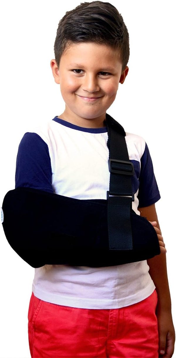 Soles Pediatric Arm Sling, Small, Black, with Padded Shoulder Strap