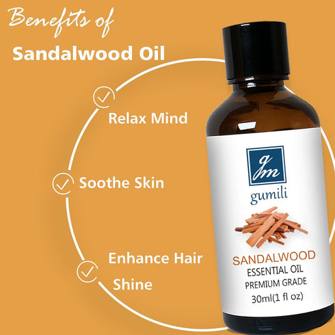 Sandalwood Essential Oil, Home Fragrance Scent Oil for Perfume, Diffuser, Skin, Hair - 30ml