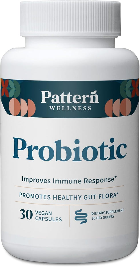 Pattern Wellness Probiotic Supplement - 51 Billion CFU - 30 Vegan Capsules - Promotes Healthy Gut Flora & Immune Health