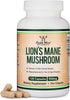 Organic Lions Mane Mushroom Capsules, 120 Count, for Brain Support and Immune Health, by Double Wood