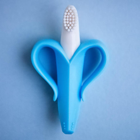 Baby Banana - Blue Banana Toothbrush, Training Teether Tooth Brush for Infant, Baby, and Toddler
