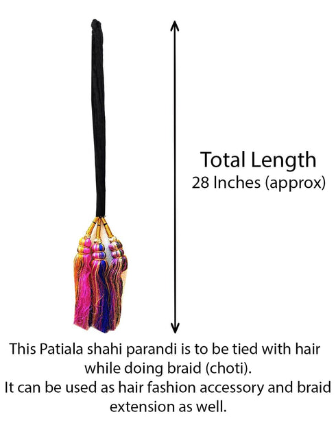 Women's Patiala Shahi Paranda - Traditional Hair Accessory Braid Tassles, MultiColour Design (Pack Of 1)