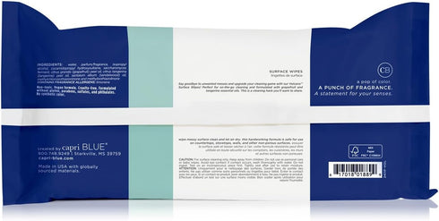 Capri Blue Volcano Multi Surface Wipes, Non-toxic Cleaning Wipes with Essential Oils for Countertops & More (48 count)