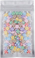 100pcs Frosted Clear Window Flat Colored Metallic Foil Resealable Zipper Seal Bags (Black, Flat, 3oz)