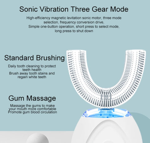 VIDECOR 360 Electric Automatic u-Shaped Children Toothbrush Portable for Better Cleaning of Teeth Stains,E